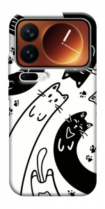 Чехол Черно-белые коты для Xiaomi 17 Pro