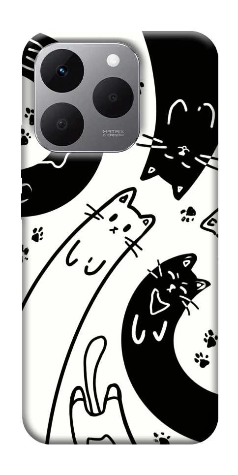 Чехол Черно-белые коты для Realme 15T