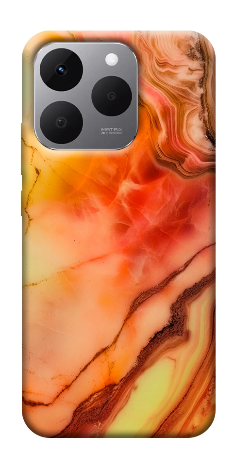 Чехол Красный коралл мрамор для Realme 15T