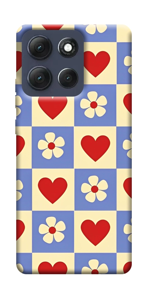 Чехол Сердечки-цветочки для Motorola Moto G86 Power