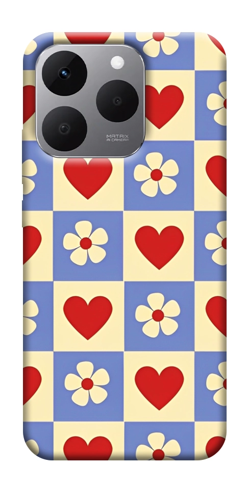 Чехол Сердечки-цветочки для Realme 15T