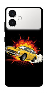 Чехол Retro comics car black для Galaxy S26+
