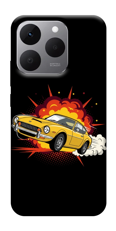 Чехол Retro comics car black для Realme 15T