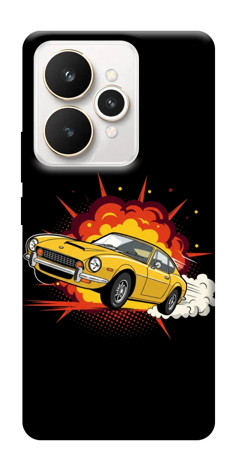 Чехол Retro comics car black для Realme 15
