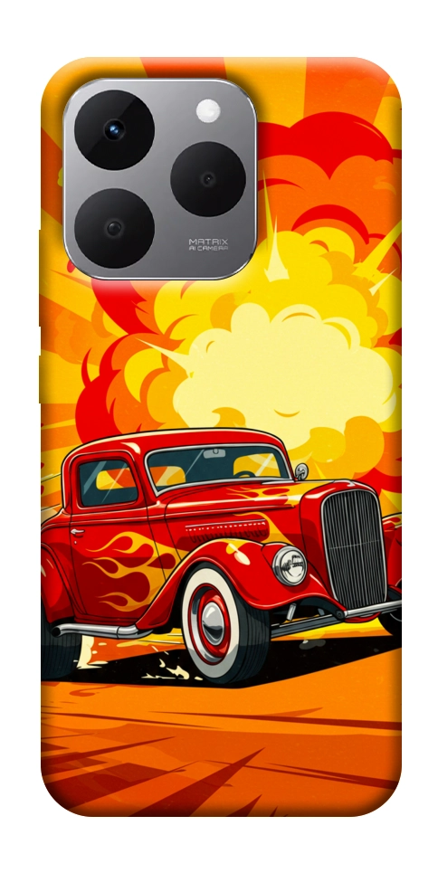 Чехол Retro comics car для Realme 15T
