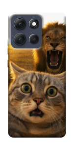 Чехол Shocked cat and lion для Motorola Moto G86 Power