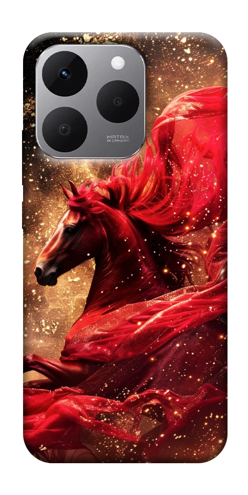 Чехол Red sparkles Horse для Realme 15T