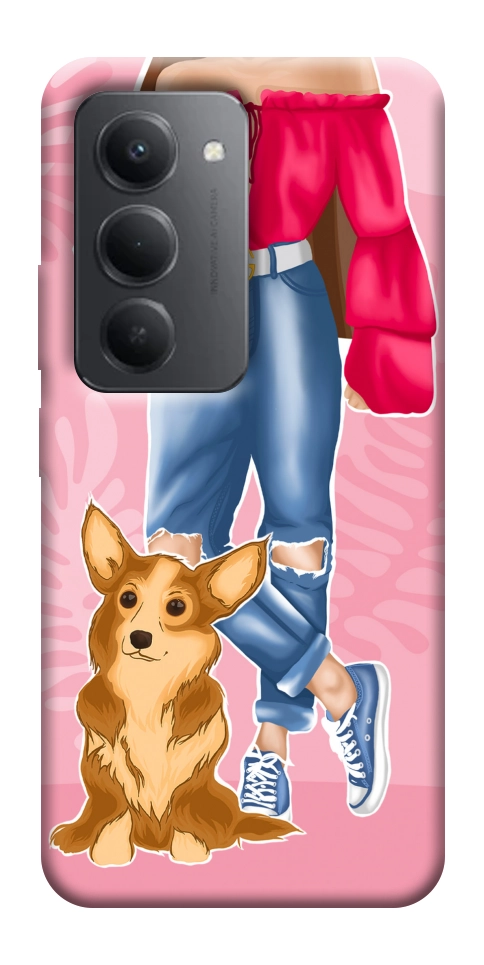 Чехол Girl and corgi для Xiaomi Redmi 15 (Global)