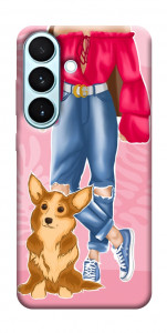 Чехол Girl and corgi для Galaxy S26