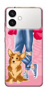 Чохол Girl and corgi для Galaxy S26+