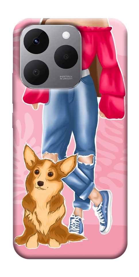 Чехол Girl and corgi для Realme 15T