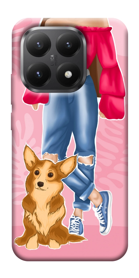 Чохол Girl and corgi для Xiaomi 15T