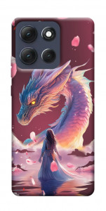 Чехол Girl and dragon для Motorola Moto G86 Power