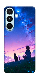 Чехол Space girl and cat для Galaxy S26