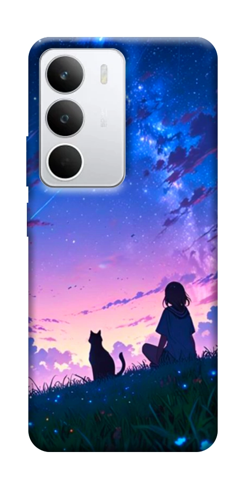 Чехол Space girl and cat для Realme C71