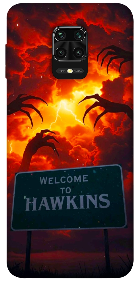 Чехол Welcome to hawkins для Xiaomi Redmi Note 9 Pro