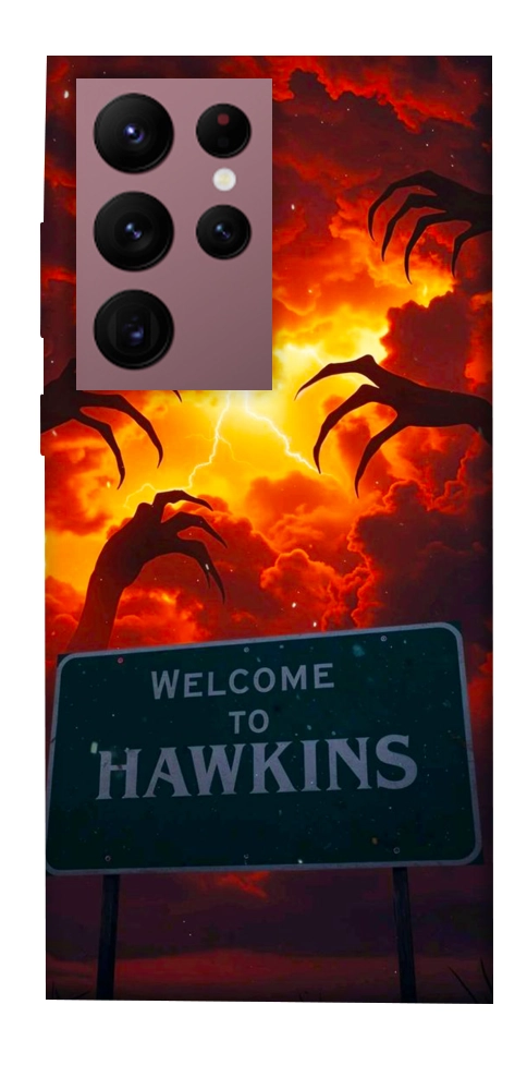 Чехол Welcome to hawkins для Galaxy S22 Ultra
