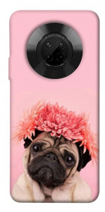 Чохол Мопс із квітами для Huawei Y9a