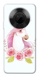 Чохол Єдиноріг з квітами для Huawei Y9a
