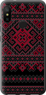 Чехол для Xiaomi Redmi 6 Pro Вышиванка 52 (Черный)