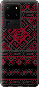 Чехол для Samsung Galaxy S20 Ultra Вышиванка 52 (Черный)
