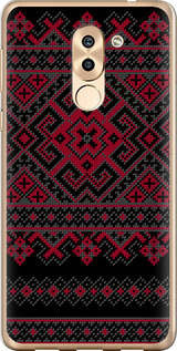 Чехол для Huawei Honor 6X Вышиванка 52 (Черный)