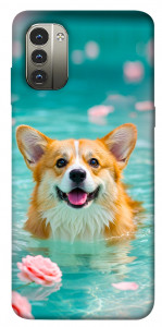 Чохол Swimming corgi для Nokia G11