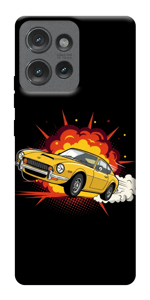 Чохол Retro comics car black для Motorola Edge 50