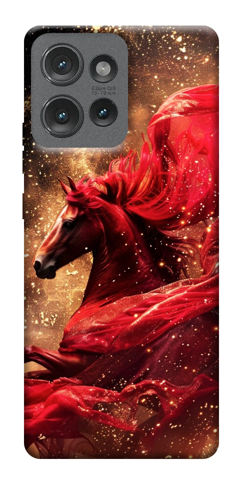 Чехол Red sparkles Horse для Motorola Edge 50