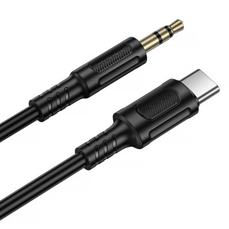Фото Аудио кабель Aux Borofone BL25B Nice (Type-C to AUX 3.5mm) (1m) (Black) на vchehle.ua