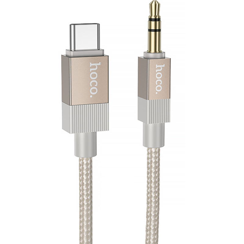 Аудио кабель Aux Hoco UPA32B Clever digital (Type-C to AUX 3.5mm) (1m) (Gold)