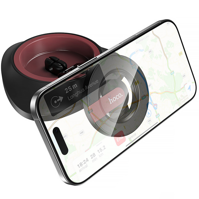 Фото Автодержатель Hoco H90 Tower magnetic (dashboard) (Black / Red) на vchehle.ua