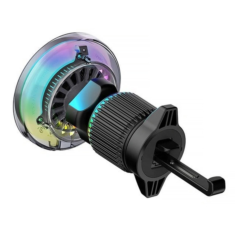 Фото Автодержатель с БЗУ WIWU CH-324 Aurora Qi2 15W (Black) на vchehle.ua
