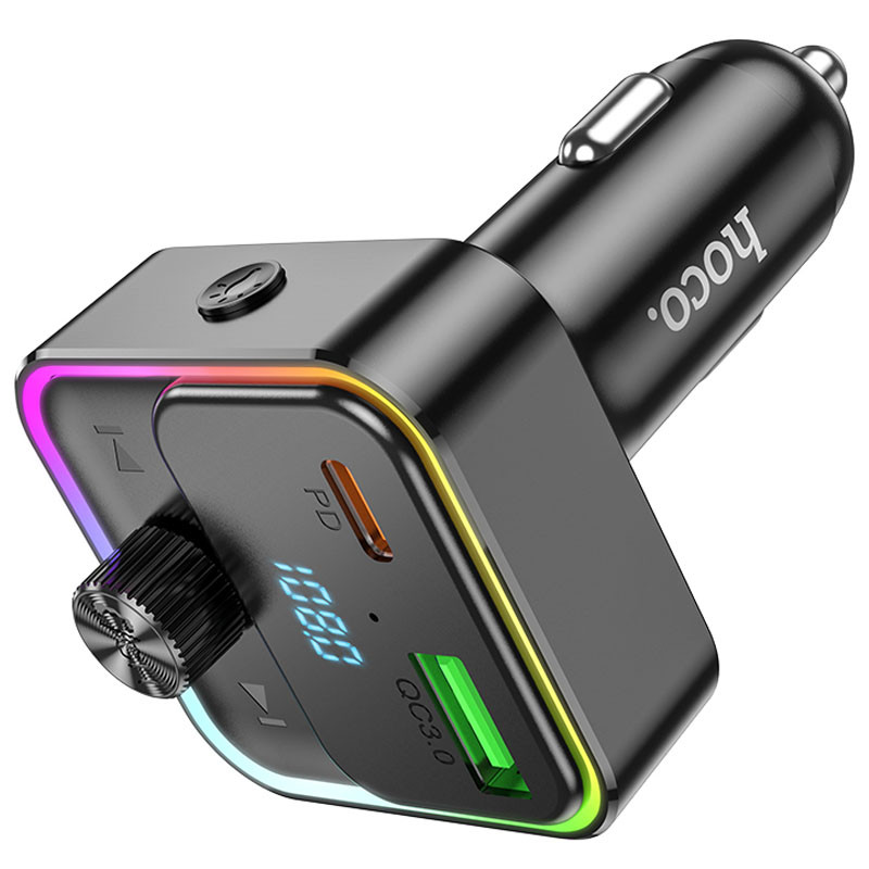 АЗУ FM модулятор Hoco E81 Fantasy PD30W+QC3.0 (1USB-A/1C) (Black) в магазине vchehle.ua