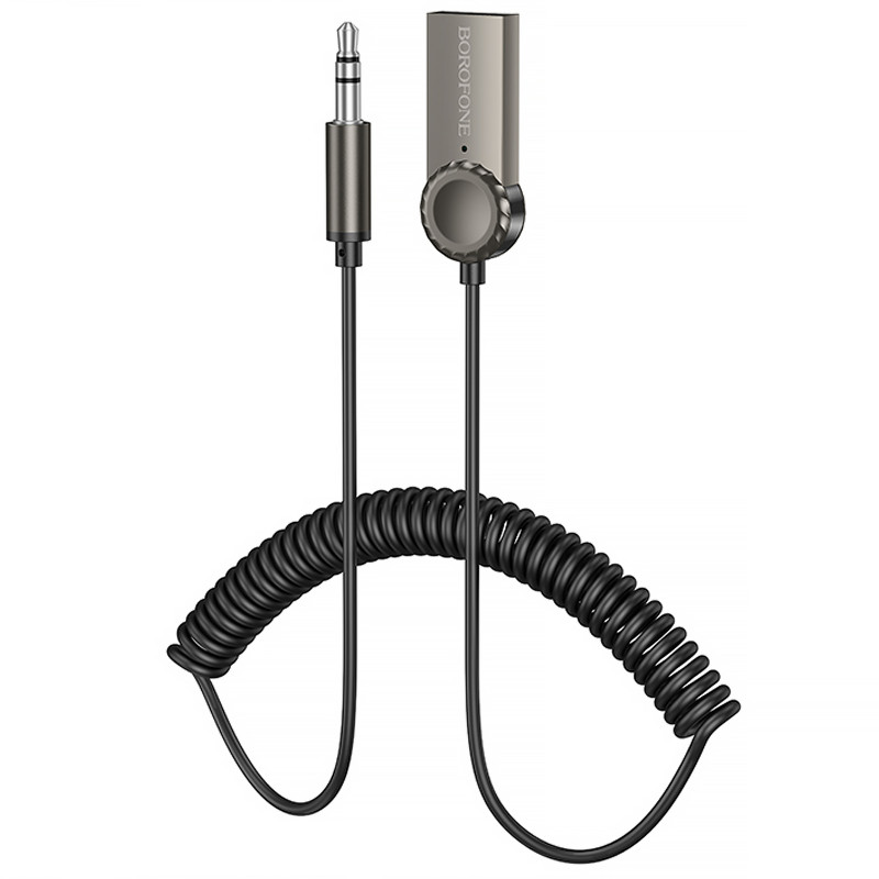 Bluetooth аудио ресивер Borofone BC56 Peaceful (AUX 3.5mm+USB-A) (Metal gray)