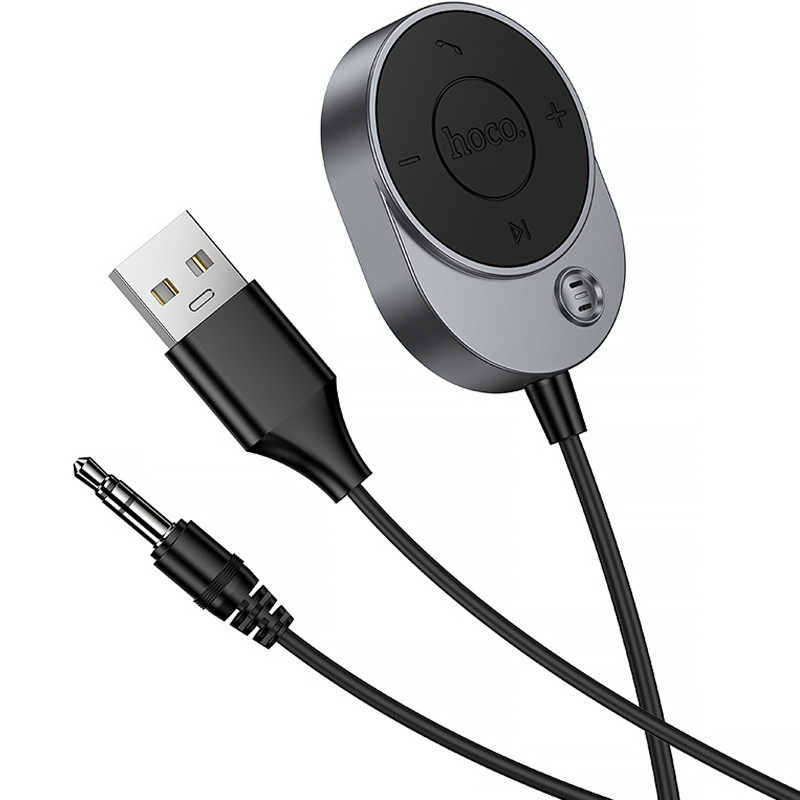 Фото Bluetooth аудио ресивер Hoco E150 Path (AUX 3.5mm+USB-A) (Metal gray) в магазине vchehle.ua