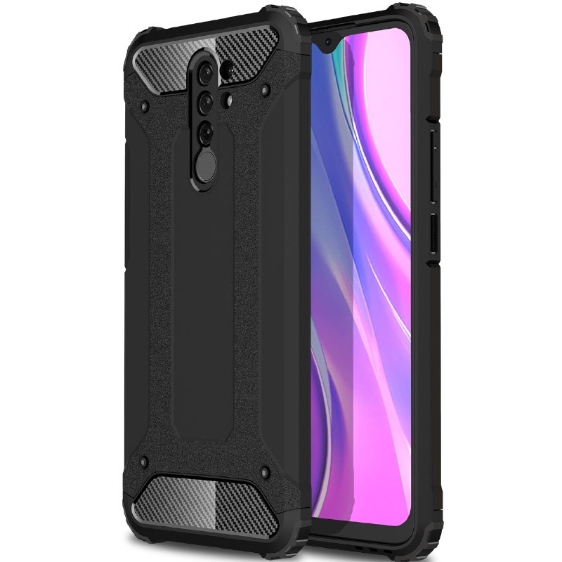 Броньований протиударний TPU+PC чохол Immortal на Xiaomi Redmi 9 (Чорний)