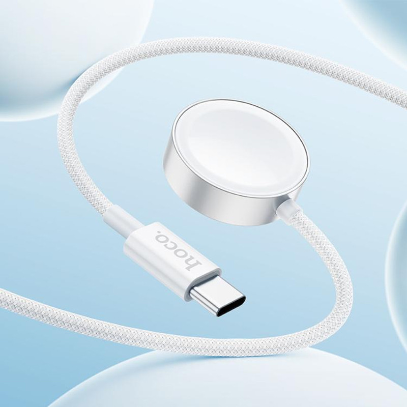 Фото БЗУ Hoco CW59 Wireless charger for Samsung/iWatch (USB-C) (White) в магазине vchehle.ua