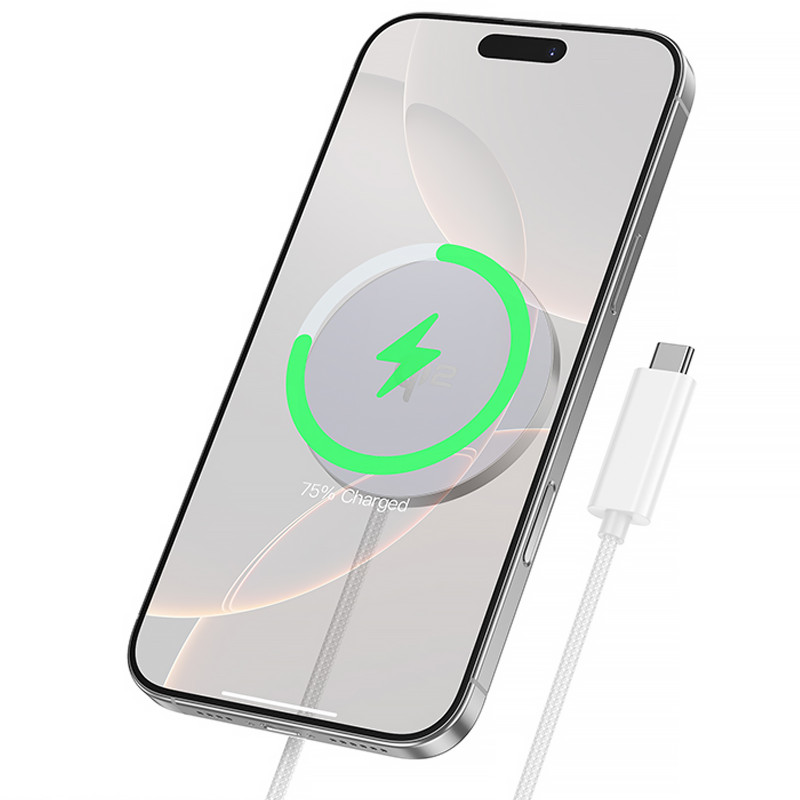 Фото БЗУ Hoco CW63 Fast Qi2 magnetic 15W (White) в магазине vchehle.ua