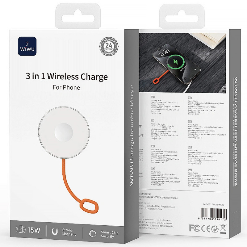 Фото БЗП WIWU Wi-W037 AirDock 3in1 15W (White) на vchehle.ua