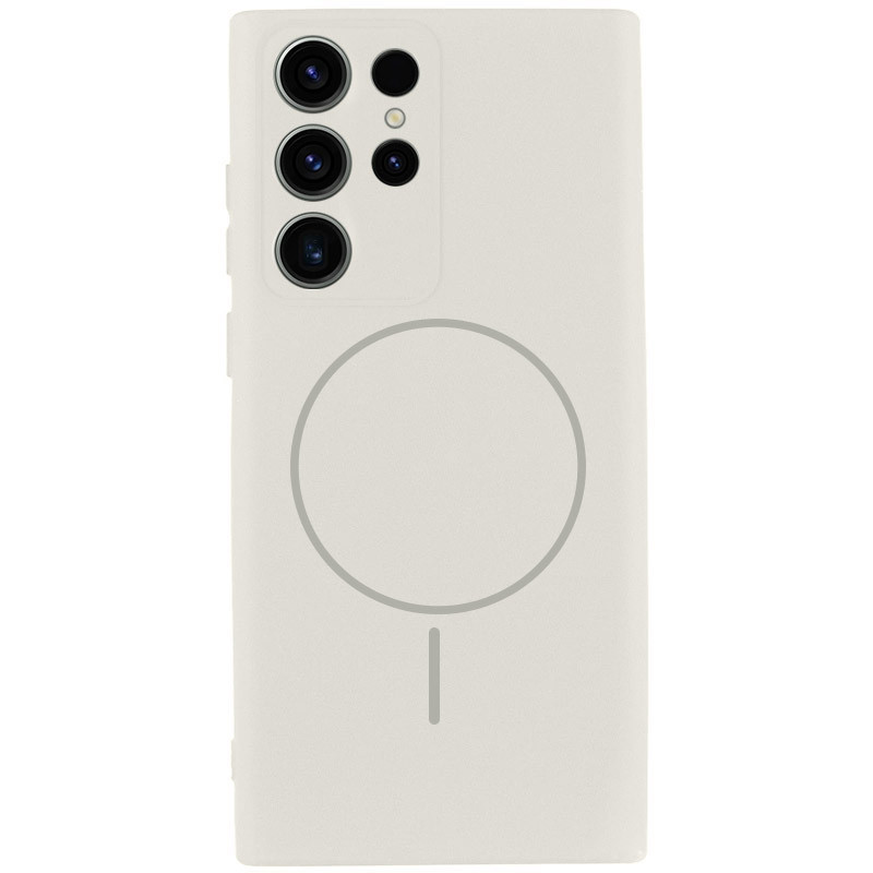 Чехол Silicone Cover Lakshmi Full Camera (AA) with Magnetic Fit для Samsung Galaxy S23 Ultra (Белый / White)