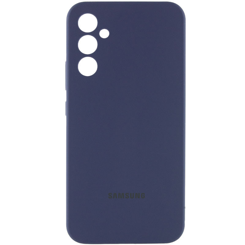Чохол Silicone Cover Lakshmi Full Camera (AAA) with Logo на Samsung Galaxy S24 FE (Темно-синій / Midnight blue)