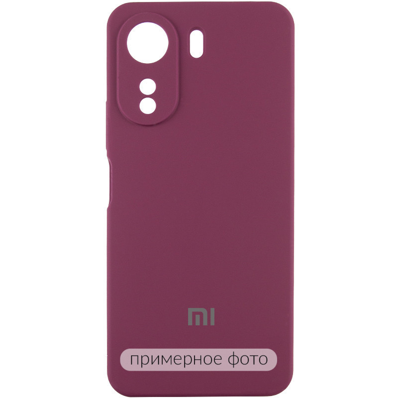 Чехол Silicone Cover Lakshmi Full Camera (AAA) with Logo для Xiaomi Redmi Note 14 4G (Int. version) (Бордовый / Plum)