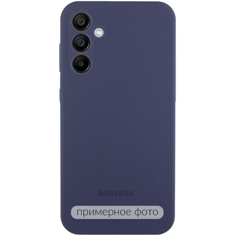Чохол Silicone Cover Lakshmi Full Camera (AAA) with Logo на Samsung Galaxy S25 Edge (Темно-синій / Midnight blue)