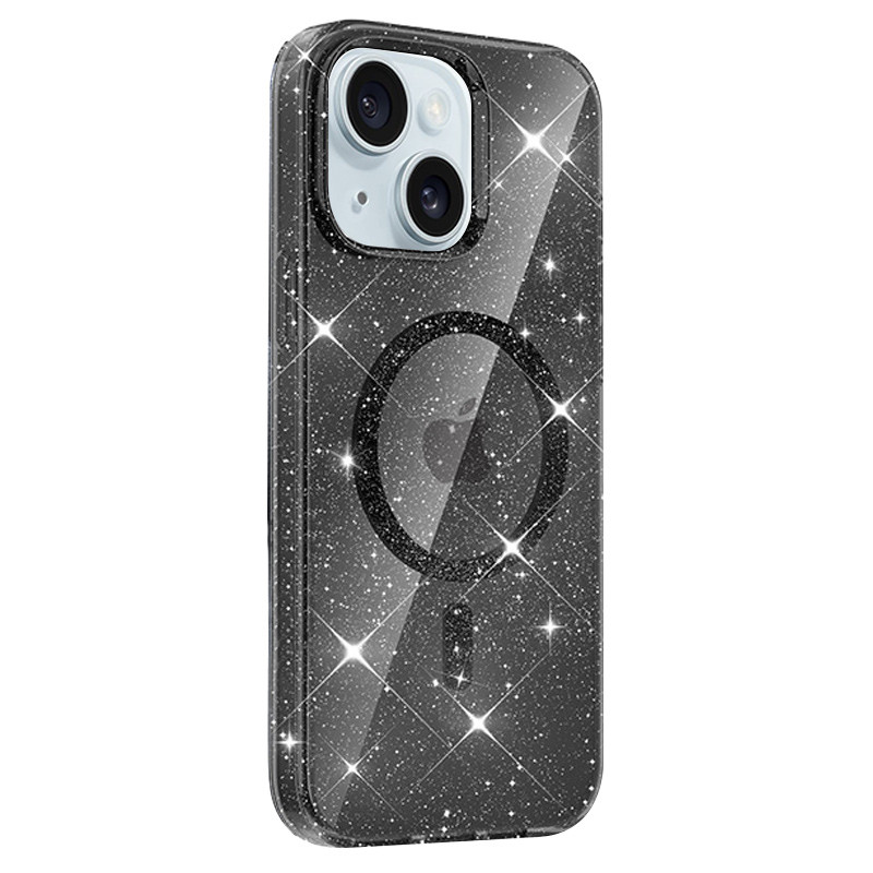 Фото Чехол TPU Eclipse Sparkle Magnetic Fit для Apple iPhone 15 (6.1") (Black) на vchehle.ua