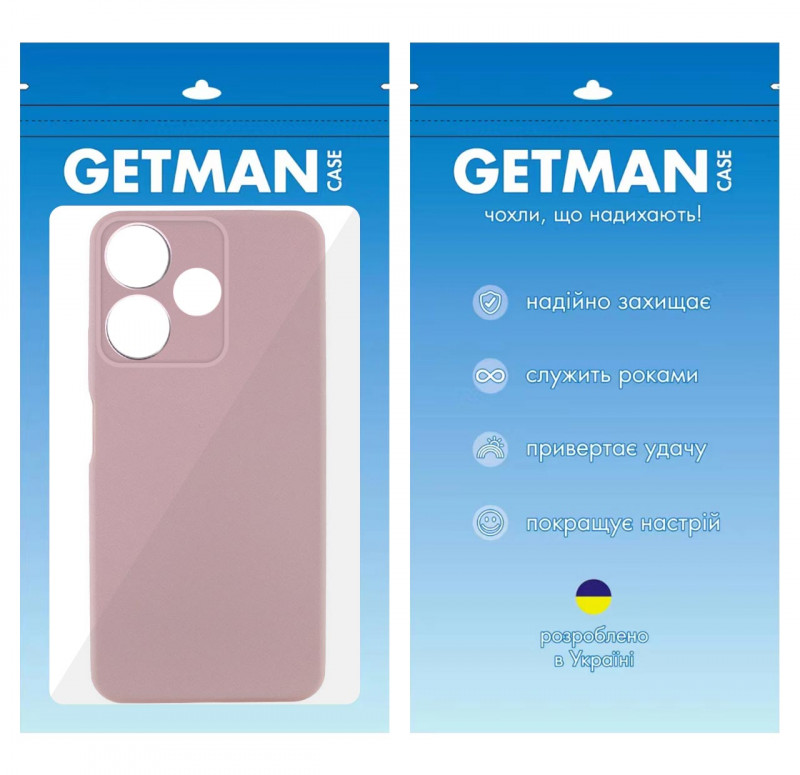 Чехол TPU GETMAN Liquid Silk Full Camera для Xiaomi Redmi 13 4G / Poco M6 4G (Розовый / Pink Sand) в магазине vchehle.ua