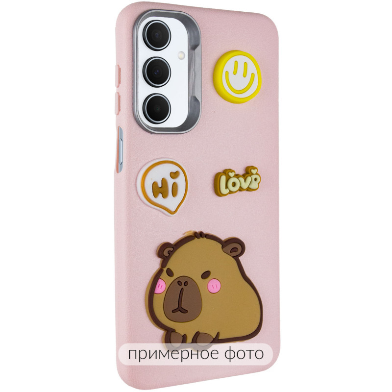 Чехол TPU Leather Toys для Motorola Moto G05 (Capybara / Pink)