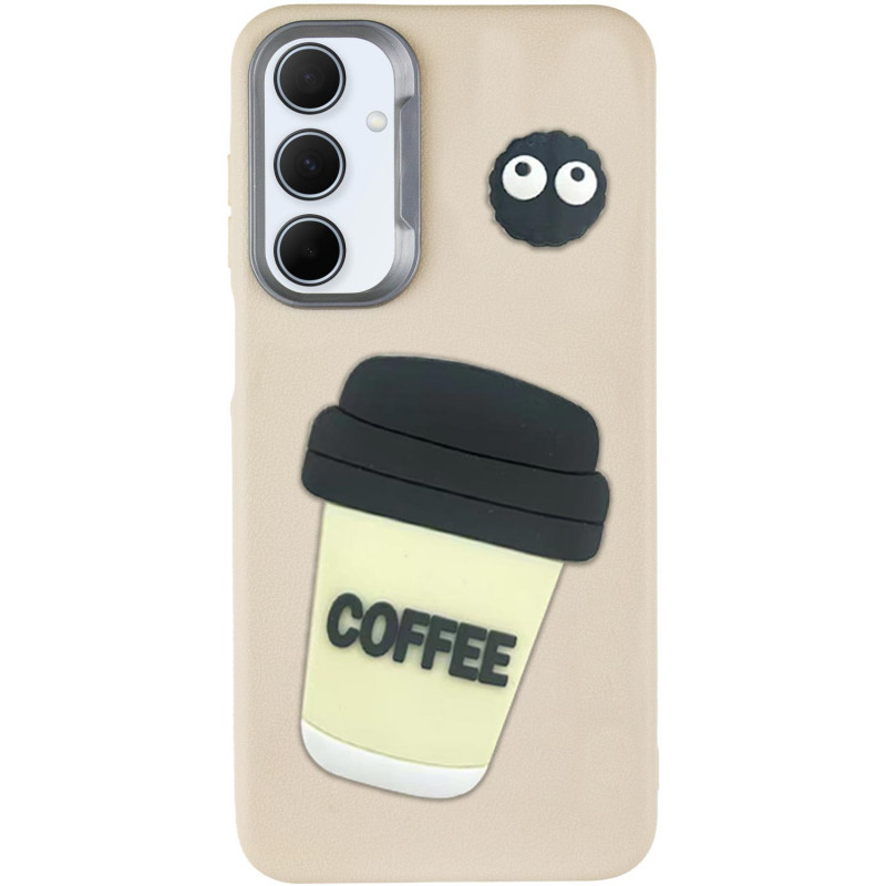 Чехол TPU Leather Toys для Samsung Galaxy A17 4G/5G (Coffee / Sand)