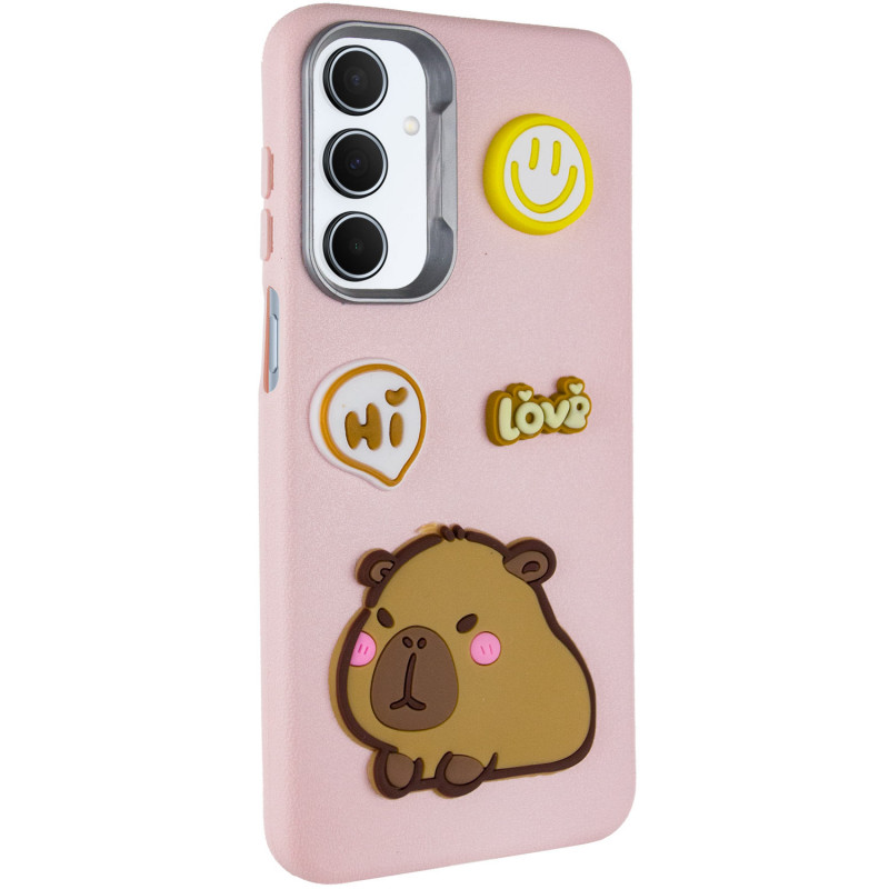 Чохол TPU Leather Toys на Samsung Galaxy S24 FE (Capybara / Pink)