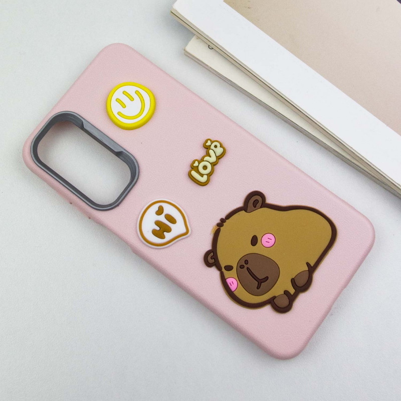 Фото Чохол TPU Leather Toys на Samsung Galaxy S24 FE (Capybara / Pink) на vchehle.ua